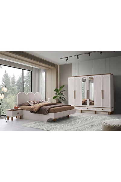 Avm 24 Ücretsiz Montaj-%100 Mdf-aytaşı-bohem Mahlas 6 Kapaklı Aynalı Gardırop