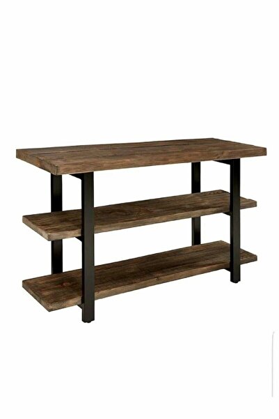 UmutHomeDesing Metal Masif Ahşap 3 Katlı Tv Ünitesi