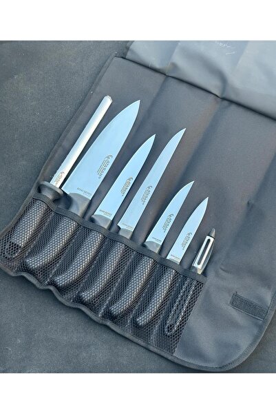ATASAN Çantalı Ekoset Şef, Kasap, Mutfak Bıçak Seti 8 Parça