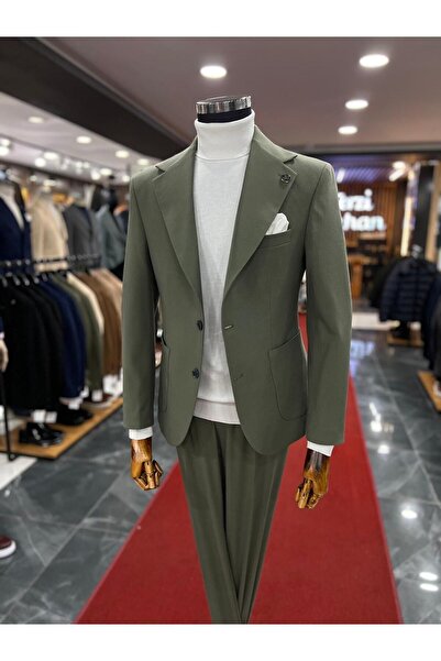 Terziayhan haki yeşili slimfit spor takım elbise