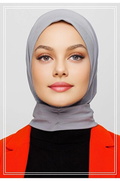Moda Asse Çıtçıtlı Fular Şal Hazır Hijab Deniz Ve Havuz Için Uyumlu Gri
