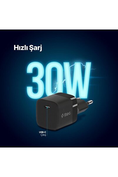 Ttec 30w 1x Pd Type C Girişli Süper Hızlı Şarj Aleti, Iphone, Samsung, Oppo, Xiaomi Şarj Adaptörü