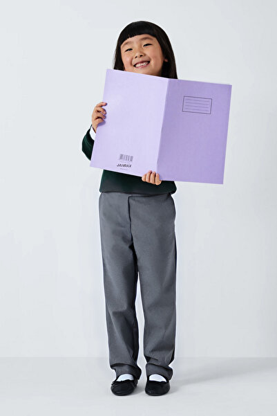 OKULCUBABA Гъвкави и удобни сиви панталони за момичета, подходящи за училище