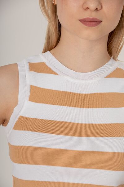 İLKCET MODA Γυναικεία πλεκτά ριγέ Crop