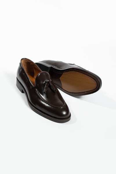 NAZEF Neolit Sole - Tasseled Leather Classic Loafer Shoes