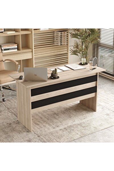 L'occi Concept Diego A 140 Cm Ofis Çalışma Masası Meşe-siyah