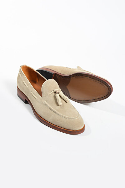 NAZEF Suede Leather Neolite Sole Classic Loafer Shoes - Tasseled