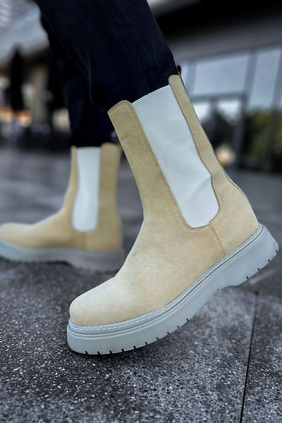 Joy Man J223 Alaska - Мъжки спортни бойни ботуши с ортопедична подметка за ежедневието, велурени - пясъчни