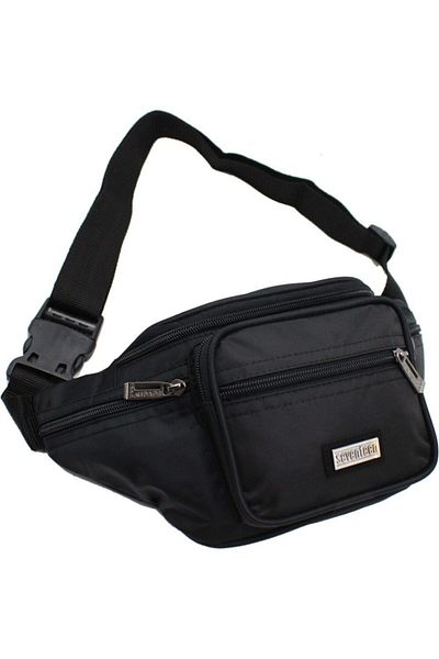 SEVENTEEN Seven Teen 3432 Model Men's Black Waist Bag