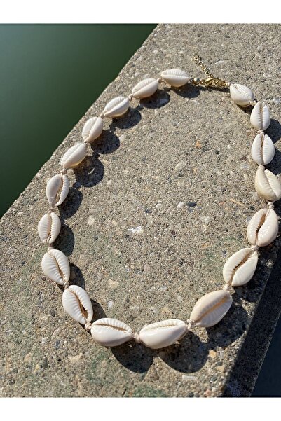 Stoneday Deniz Kabuğu Figürlü Gold Detaylı Yazlık Kolye