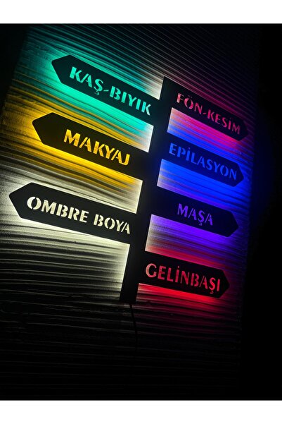 dekoraven Kuaför led ışıklı tablo(50x50cm)