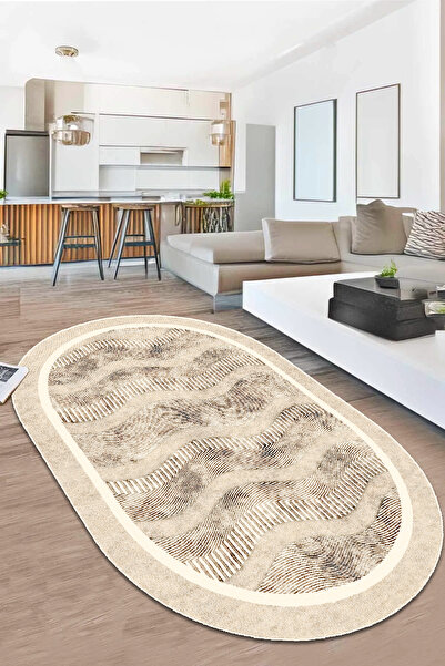 MUA HOME DECOR Dijital Baskı Yıkanabilir Kaymaz Taban Salon Halısı Mutfak Hal...