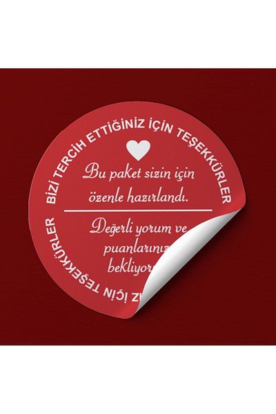 EcoNest 36 Pieces Red Sticker Coated - Round and Carefully Crafted (3,7X3,7Cm)