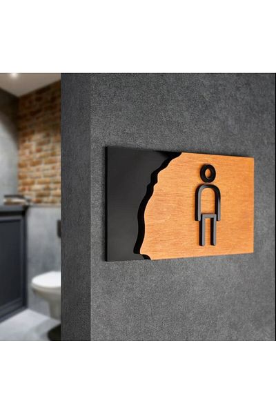 Enissimo Wc Men's Toilet Shower Bathroom Warning Sign Sign 30X11 cm Adhesive