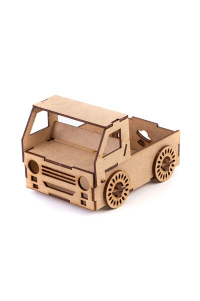 Uçandaire - Wooden Vehicles Set / Natural and Educational DIY Model Toy Vehicles Set
