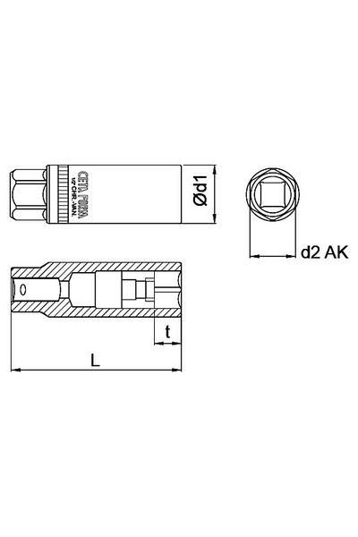 Ceta 21mm-CETA C27-R21M - Form 1/2” 6 Corner Spark Plug Socket (With Magnet)