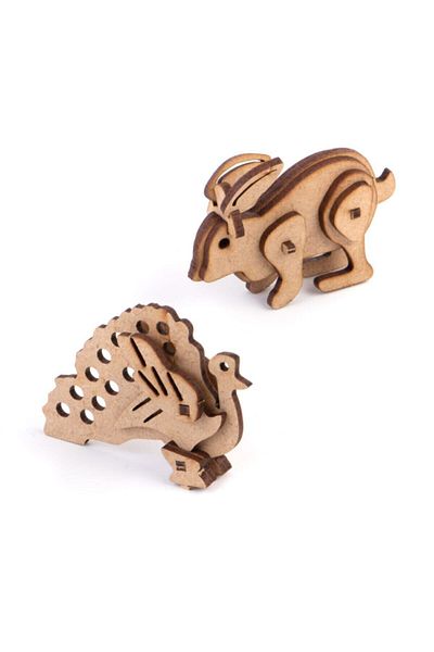 Uçandaire - Wooden Farm Set / Natural and Educational DIY Model Toy