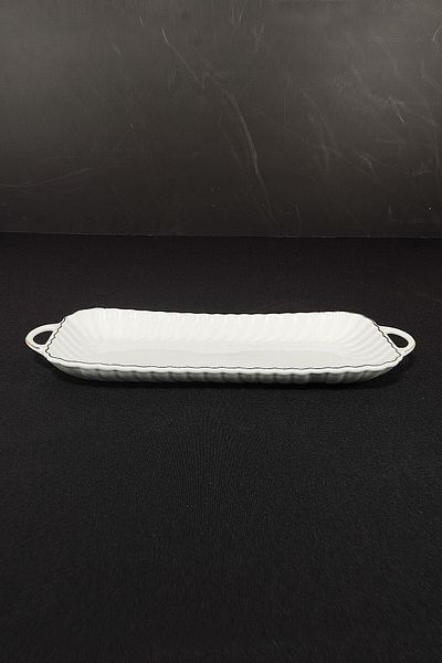 ROY KING Carmen 42 Cm Gilded Porcelain Rectangular Presentation Plate