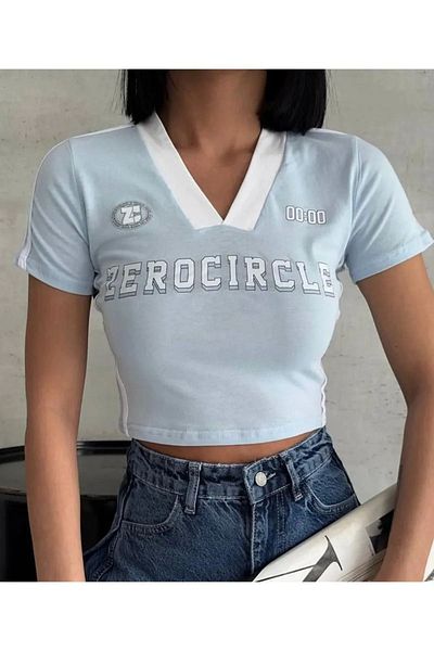 BİQ & TAQ BUTİK Body de damă cu decolteu în V Baby Blue Zerocircle