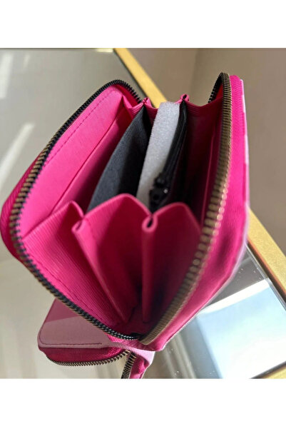 Plenty Γυναικείο Powder Pink Card Holder Secret Model - Κομψό πορτοφόλι με θήκη νομισμάτων και φερμουάρ