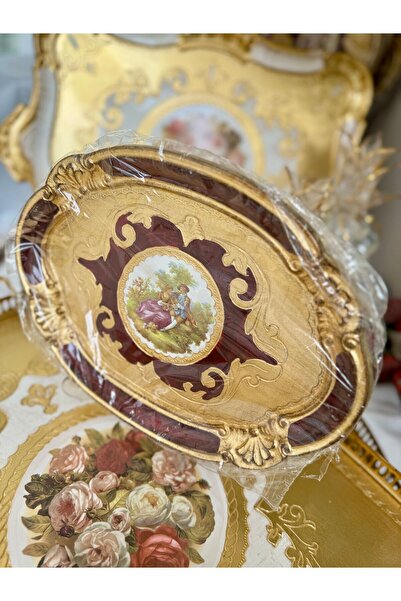 LM Esterhomedecor Orijinal Italyan Tek Kişilik Ahşap Sunum Tepsisi 30cm