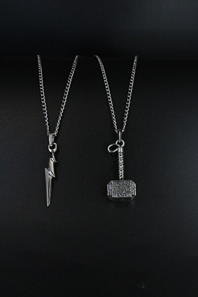 Dukkanka Σετ 2 Κολιέ Κεραυνού και Σφυρί Mjolnir