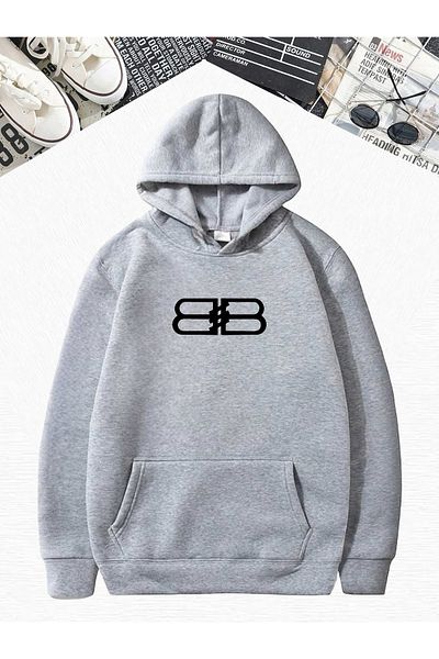 BENROMA Оувърсайз сив суитшърт с щампа