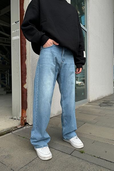 1blood Blue Baggy Jeans