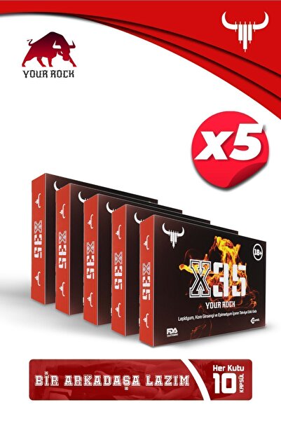 X35 YOUR ROCK Ginseng 50 Bitkisel Kapsül 10 Kapsül Hediye (TOPLAM 60 KAPSÜL)