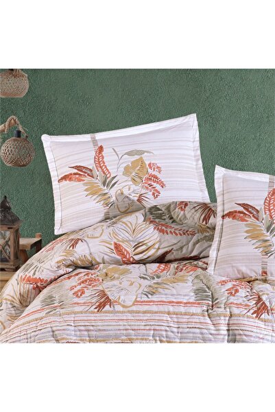 DENİZLİ ÇEYİZ Clasy Oliva Mustard Quilted Duvet Cover Set - Double, 4 Seasons