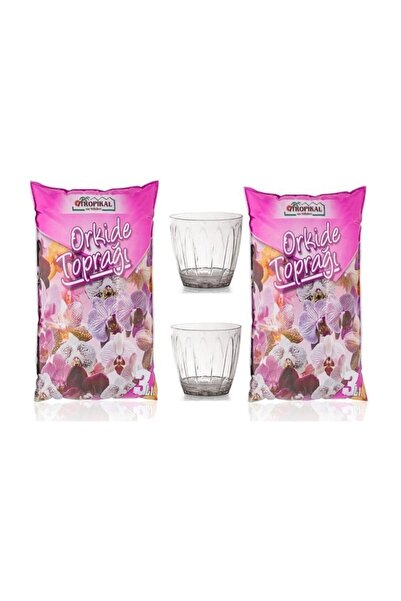 SERİNOVA Orkide Saksı (2 Adet 1,5lt) Orkide Toprağı (2 Adet 3lt) - 6 Litre To...