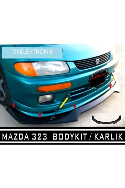 İYİBİRSEN Mazda 323 Uyumlu  Ön Tampon Eki Bodykit Karlık Lip 123PİONABLACK