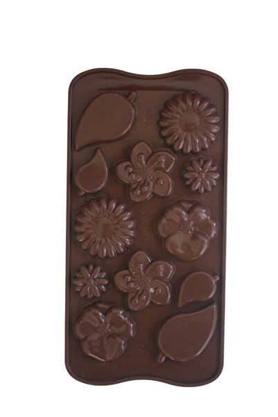 adarya Ince Çiçek Yaprak Silikon Çikolata Kalıbı