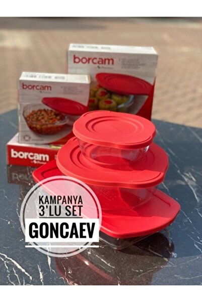 Paşabahçe Paşabahçe 3’lü Kapaklı Borcam Kapaklı Set