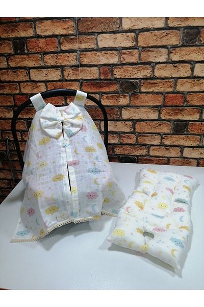 BUSEBABYHOME Muslin Stroller Cover and Cushion - Set of 2