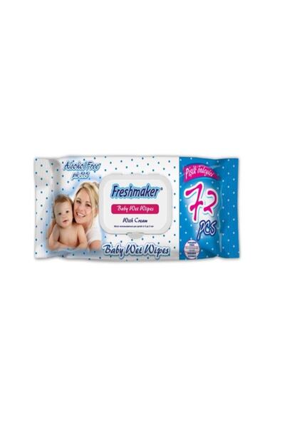 Freshmaker مناديل مبللة للأطفال بغطاء غير لامع 72 قطعة