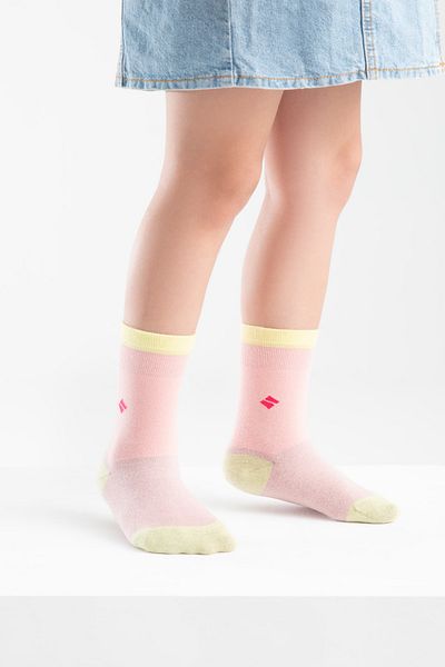 Bonny Silver Odor-Free Socket Girl's Pink Yellow Silver Socks Pack of 3