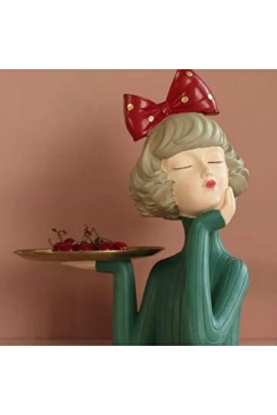 By Ari Ev Dekorasyon Tepsili Kız Sunumluk Biblo