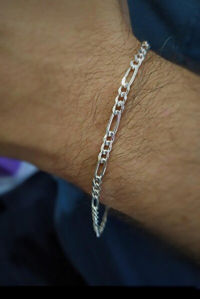 Erer Gümüş Gümüş Figora Model Zincir Erkek Bileklik