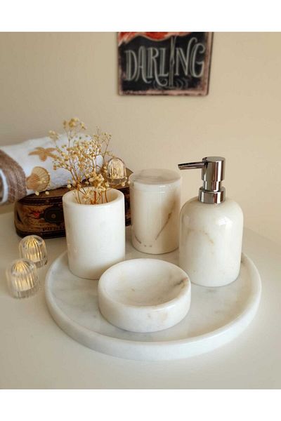 Panoramas Home Natural Marble Bathroom Set