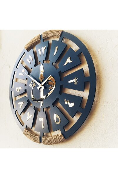 Decor Polo 2 Adet Arapça Rakamlı Ahşap Duvar Saati 40 cm