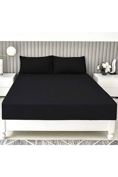 Garden Home Black Ranforce Woven Elastic Sheet Set