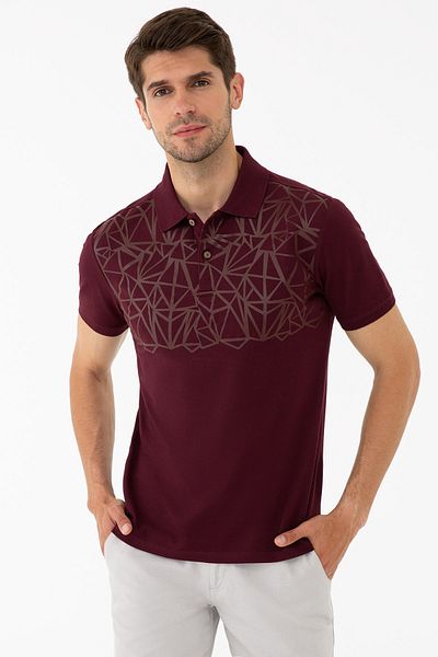 Pierre Cardin Ανδρικό μπορντό μπλουζάκι - G021GL011.000.1315240
