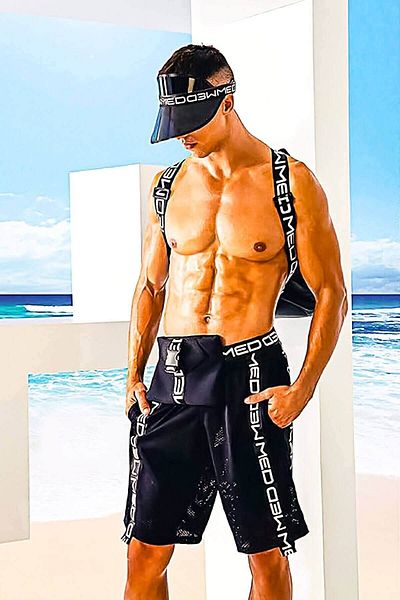 MED Men's Long Swimsuit Shorts