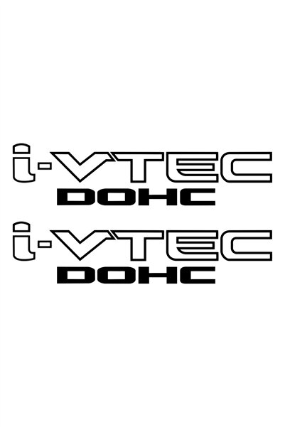 Quart Aksesuar 2 Pieces Honda I-vtec Dohc Auto Sticker Car Sticker Black 25 X...