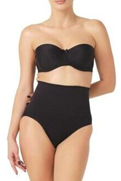 by HW Corset negru pentru femei cu talie joasă, chiloți dublu