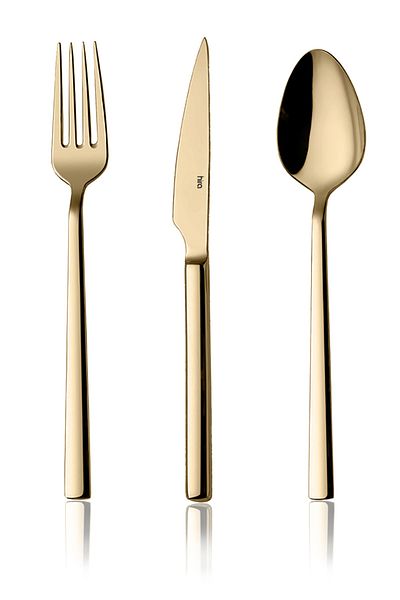 Hira Chopstick 36 Pieces Gold Titanium Spoon Cutlery Set