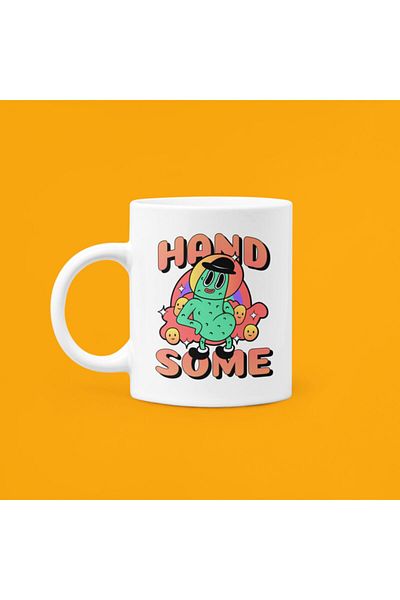 UUR STORE Hand Some Printed Mood Porcelain Mug 330ml
