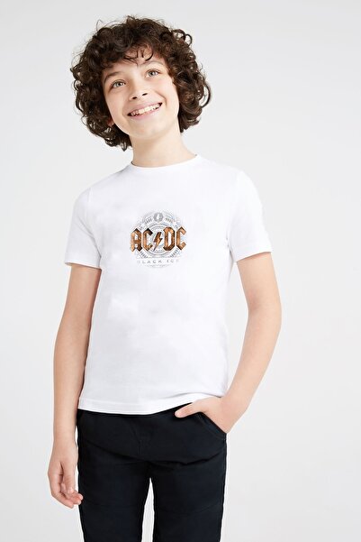 QIVI ACDC Black Ice Koncept Art Štampano Unisex Dječja Bela Majica