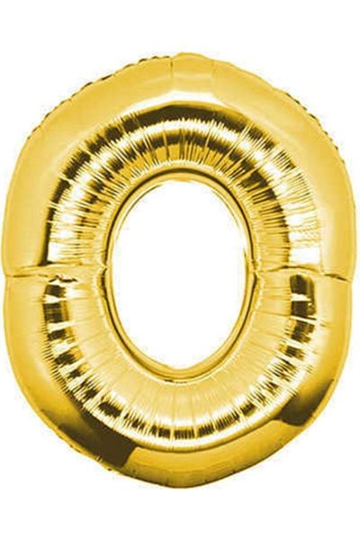 Adres Toptan 0 Number Gold Gold Foil Balloon Lettered Helium Balloon 100 Cm Giant Size
